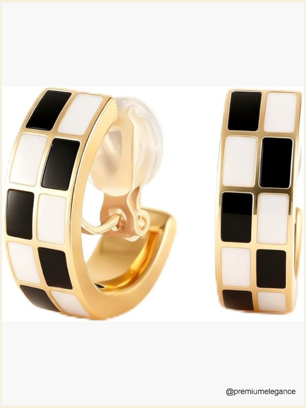 Small Hoop Clip On Earrings 24K Gold Plated Hypoallergenic Non Pierced